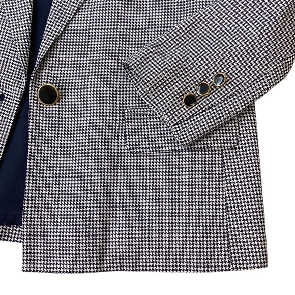 Vintage Worthington Navy Houndstooth Boyfriend Blazer - Picture 6 of 12